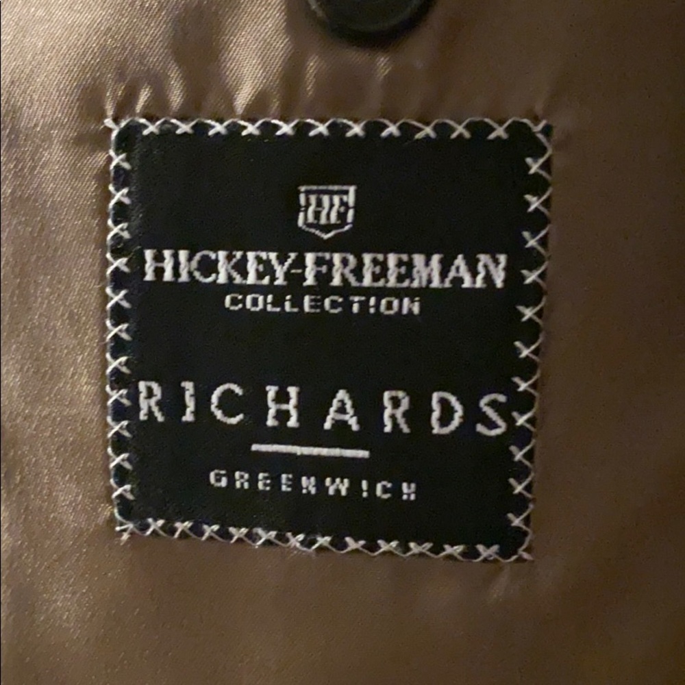 Hickey Freeman size 44L houndstooth tweed blazer